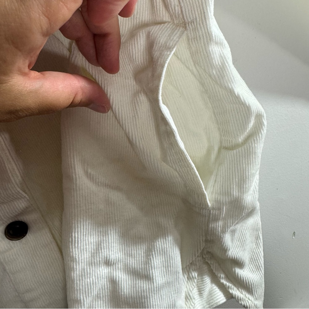 J.Crew Ivory Corduroy Shacket XXS Cotton Stretch Pocket Layer Jacket - Picture 7 of 7